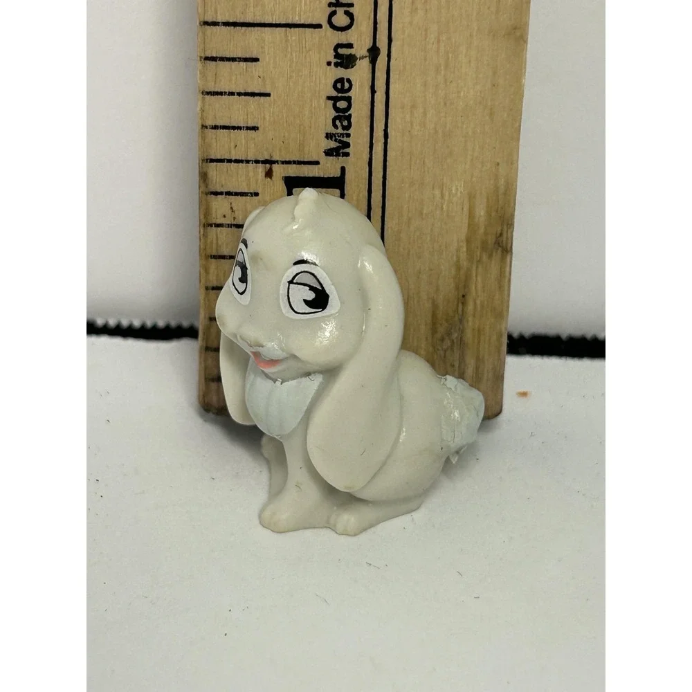 White Bunny Rabbit Figure Toy Long Ears Mini Plastic Animal Collectible Cute